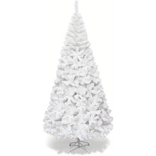 Witte Kunstkerstboom – Kunstkerstboom – Nepkerstboom – Kunstboom – Winterboom – 240 cm Hoog – Weerbestendig PVC Metalen Standaard
