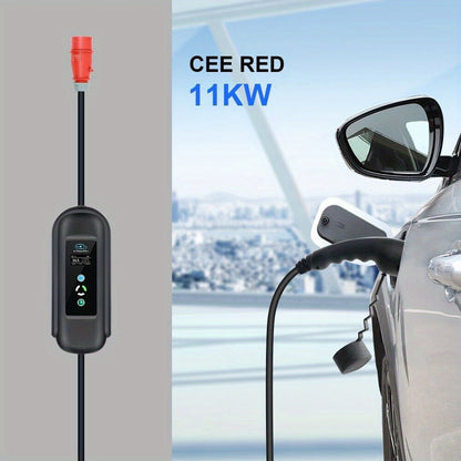 Laadkabel elektrische auto – Oplaadkabel EV – Thuislader – Mobiele lader – Type 2 kabel – 11 kW driefase – 5 meter lang