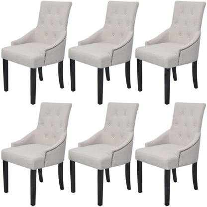 Eetkamerstoel – Stoel – Kuipstoel – Eettafelstoel – Keukenstoel – Set van 6 – Houten Frame – Zachte Bekleding