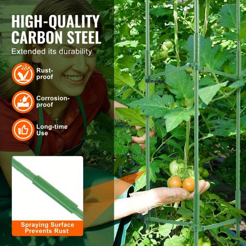 Tomatensteunen – Tomatenrek – Plantsteunen – Groentehulp – Kwekerij Steunen – 4 Stuks – Metaal – 160 cm Hoog – Extra Stevig – Duurzaam