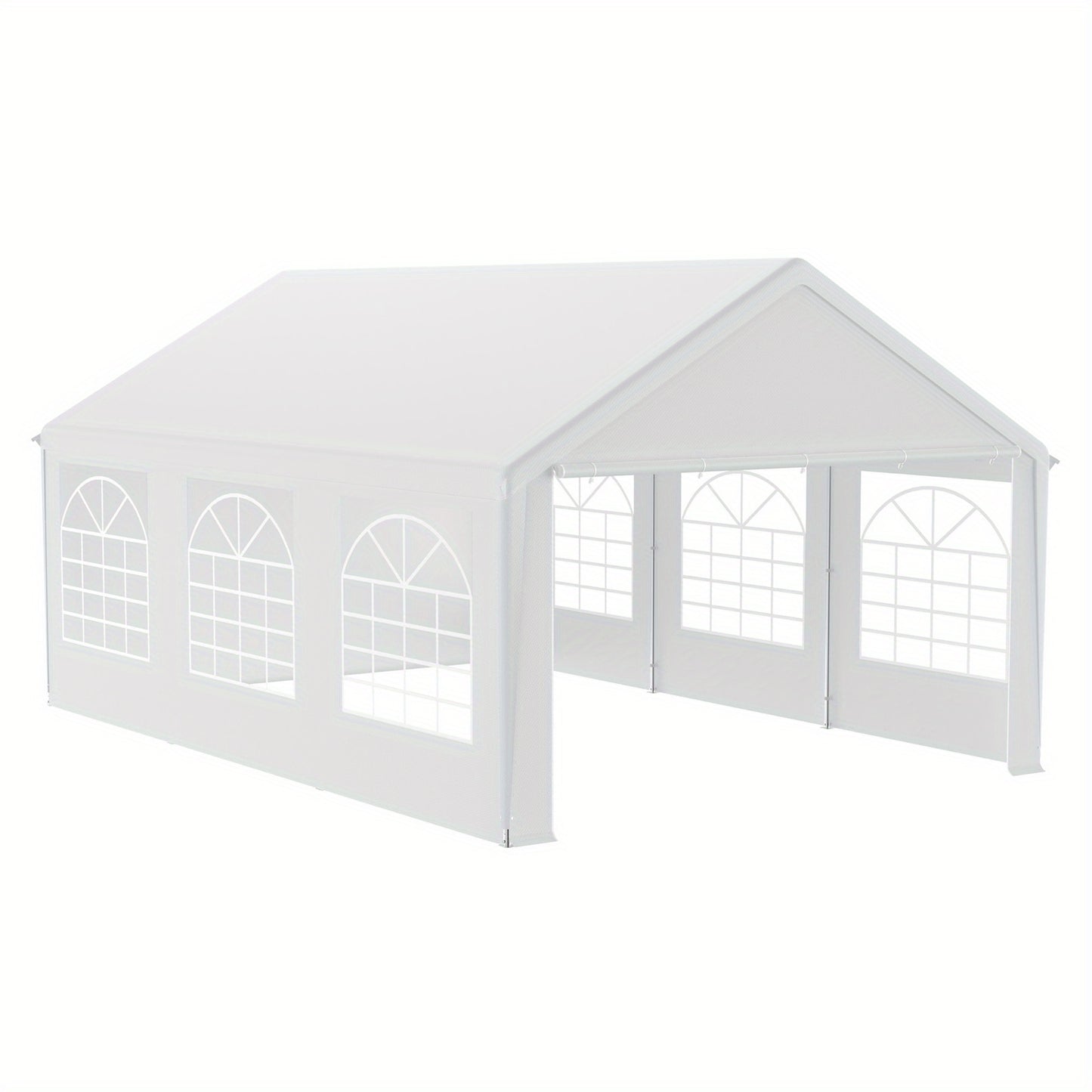 Partytent – Tent – Feesttent – Tuinpaviljoen – Evenemententent – 4x6 Meter – Waterafstotend PE Dak – Afneembare Zijwanden Met Ramen