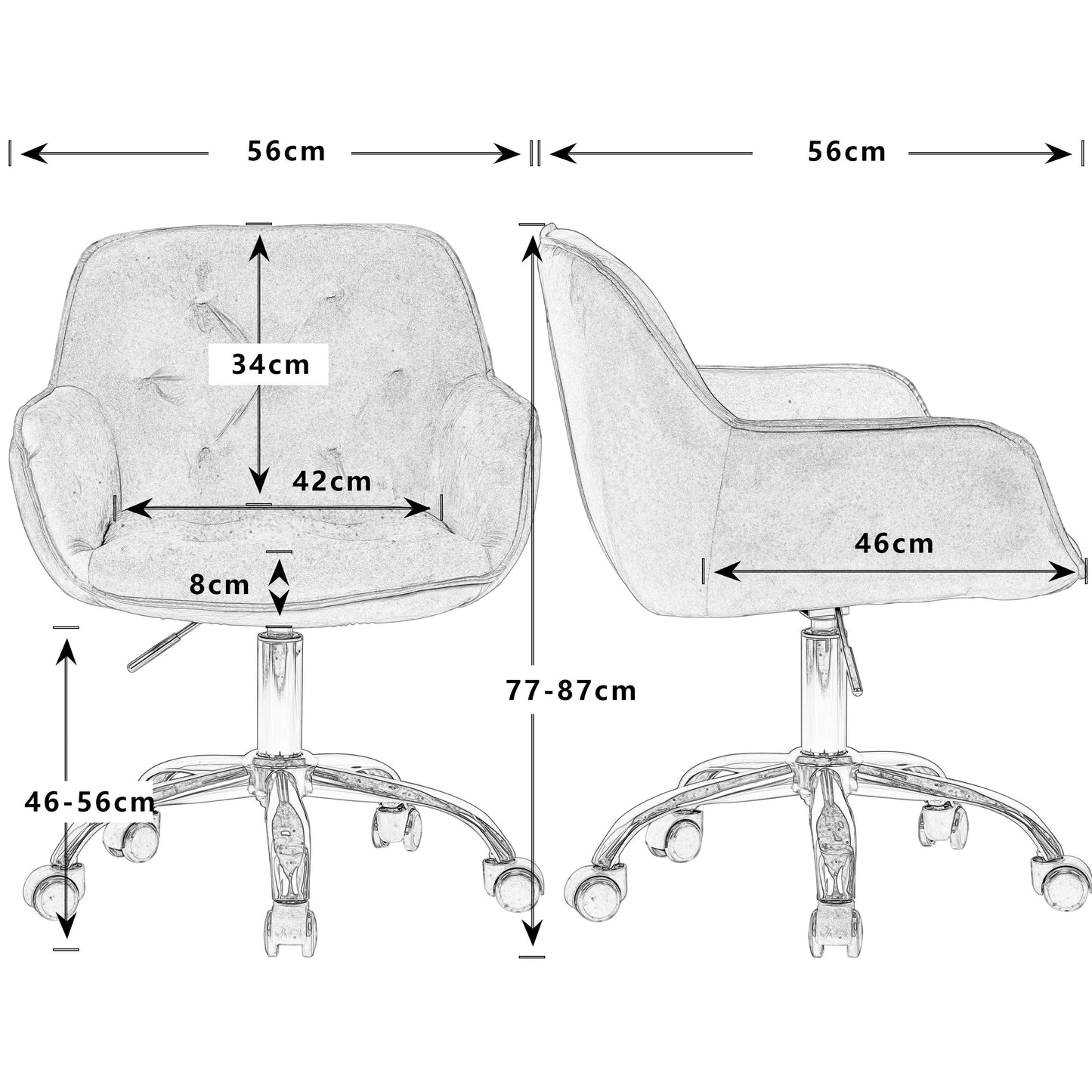 Bureaustoel – Bureaustoel Met Wieltjes – Bureau Stoel – Gamingstoel – Kantoorstoel – Ergonomisch Design – Verstelbare Hoogte – Velvet Bekleding – Houten Frame