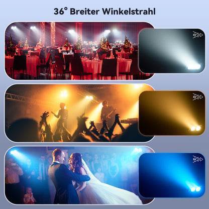 4 Stuks Mini RGBW COB LED Par Lights – LED Spotlights – Party Verlichting – DJ Verlichting – Feestverlichting – 150W Krachtige Lichtbron – DMX & Geluidsgestuurde Effecten