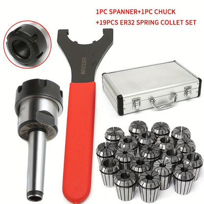 Spanenhouder – Spankopset – Freeshouder – Veerspankop – CNC Spantool – Alloy Stalen Set – Nauwkeurige Precisie – Compleet Met 19 Maten