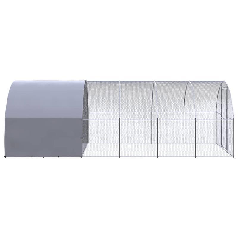 Kippenren Outdoor – Kippenhok – Pluimveerek – Hennenren – Hennenhok – Gegalvaniseerd Staal – 3x6x2 Meter – Geen Elektriciteit Nodig