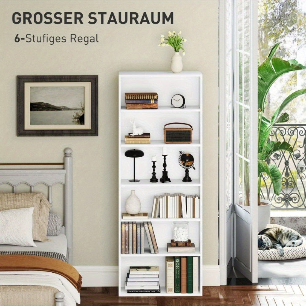 Boekenplank – Boekenkast – Opbergkast – Displayrek – Vrijstaande Kast – 5-laags – Wit – Draagkracht 60 kg – Compact & Duurzaam