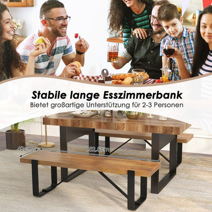 Halbank – Schoenenbank – Zitbank – Opbergbank – Eetkamerbank – Met Stabiel Metalen Frame – Belastbaar Tot 300 Kg – 152,5 Cm Lang – Rustieke Houtnerf