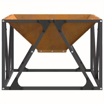 Outdoor Houtkachel – Buitenkachel – Vuurkorf – Feuerschale – Tuinhaard – Cortenstaal – Vierkant 50x50x35 cm – Duurzaam & Weerbestendig