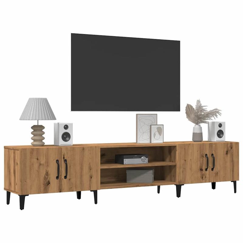 Tv-kast – Tv-meubel – Entertainmentmeubel – Multimedia kast – Opbergmeubel – Walnootbruin – Ruimtebesparend Ontwerp – Hoogwaardig Meerlaagshout