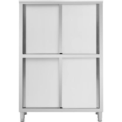 Keukenkast – Opbergkast – Buffetkast – Stellingkast – Keukenmeubel – RVS Schuifdeuren – 120x50x180 cm – 200 kg Draagvermogen