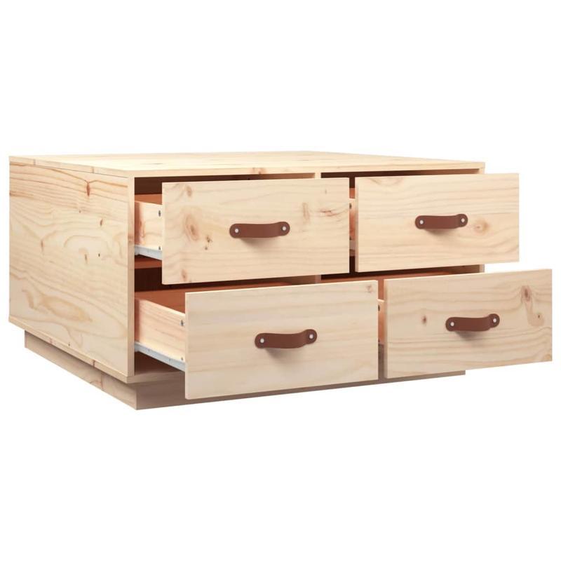 Coffee Table 80X80X45 Cm Solid Pinewood Removable, Suitable for Indoor Use And Suitable for All Seasons