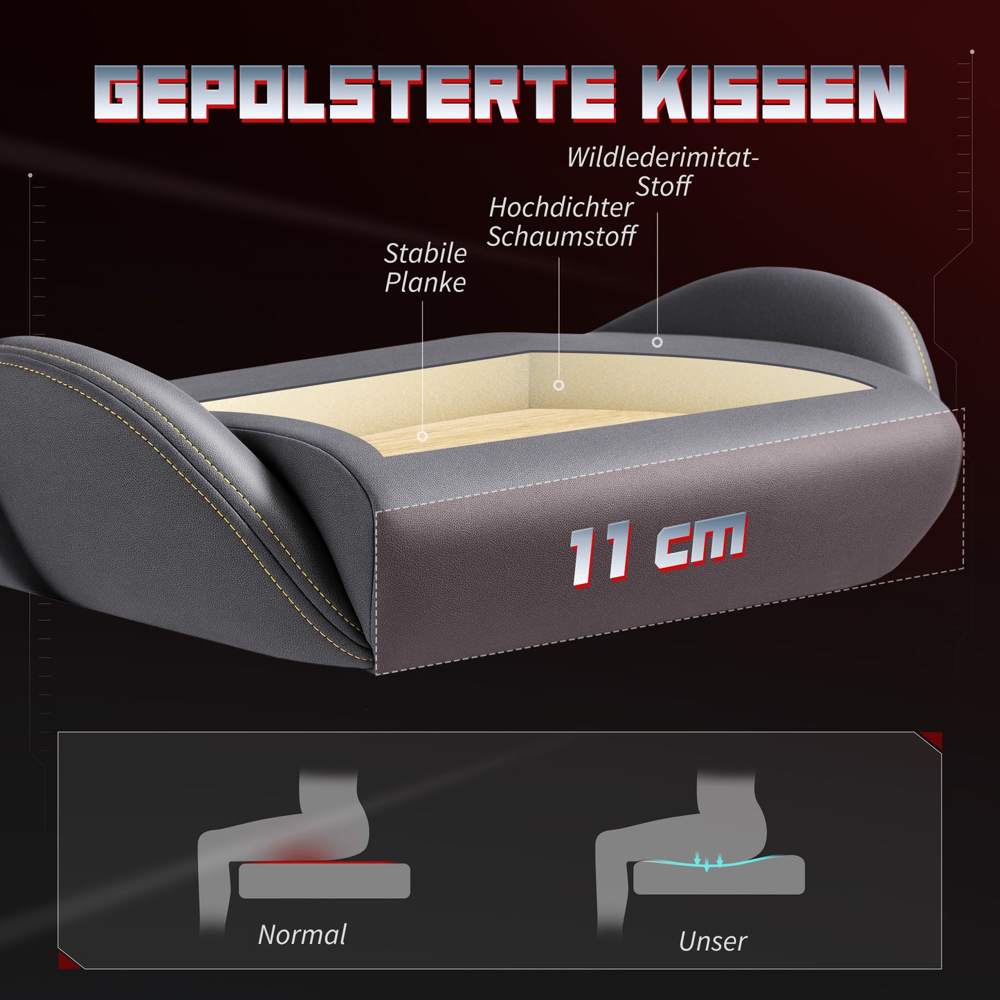 Gamingstoel – Gamestoel – Bureaustoel – Gaming Chair – Ergonomische Stoel – 3D Verstelbare Armleuningen – Verstelbare Lendensteun – 360° Draaibaar – Donkergrijs
