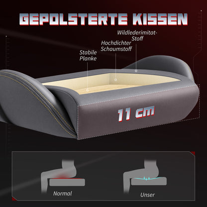 Gamingstoel – Gamestoel – Bureaustoel – Gaming Chair – Ergonomische Stoel – 3D Verstelbare Armleuningen – Verstelbare Lendensteun – 360° Draaibaar – Donkergrijs