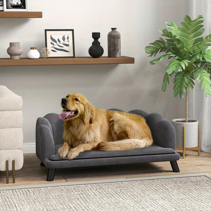 Hondenbank – Hondenbed – Huisdierbank – Dog Couch – Scandinavische Hondenbank – Medium Honden Tot 25 kg – Duurzaam Heavy-Duty PVC – Afneembare Rugleuning