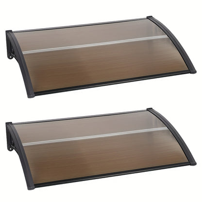 Zonnescherm – Zonwering – Uv-scherm – Privacyscherm – Inklapbaar – 2 Stuks – 120x80 cm – Polycarbonaat Panelen – Zwart Pp Frame – Eenvoudige Montage – Duurzaam & Uv-beschermend