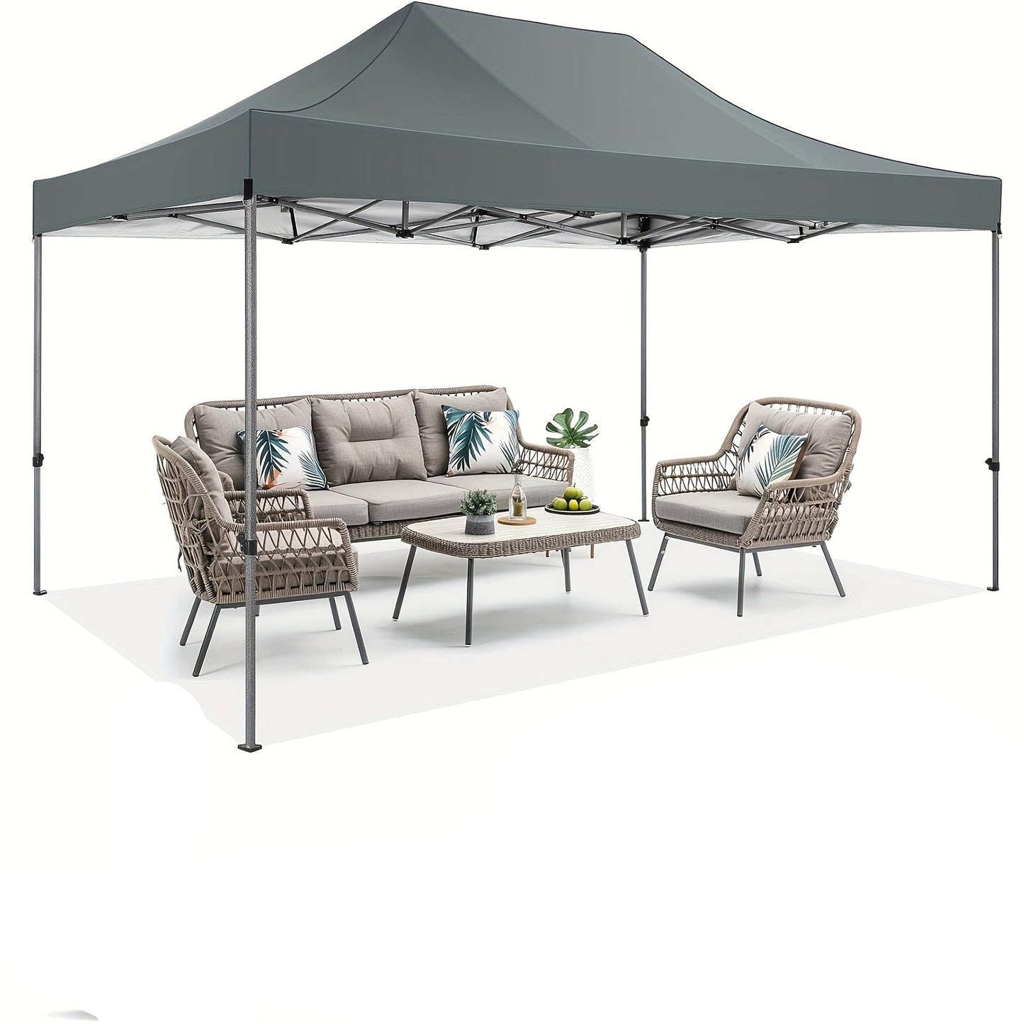 Partytent – Tuinpaviljoen – Easy Up Tent – Vouwtent – Overkapping – 3x4,5 m – 4 Afneembare Zijpanelen – Waterafstotend Frame