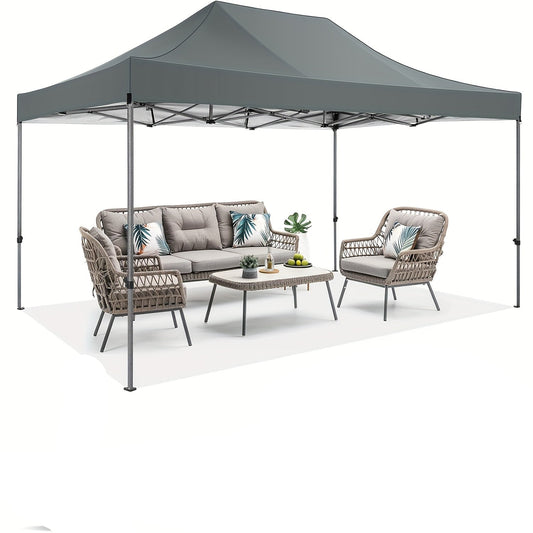Partytent – Tuinpaviljoen – Easy Up Tent – Vouwtent – Overkapping – 3x4,5 m – 4 Afneembare Zijpanelen – Waterafstotend Frame