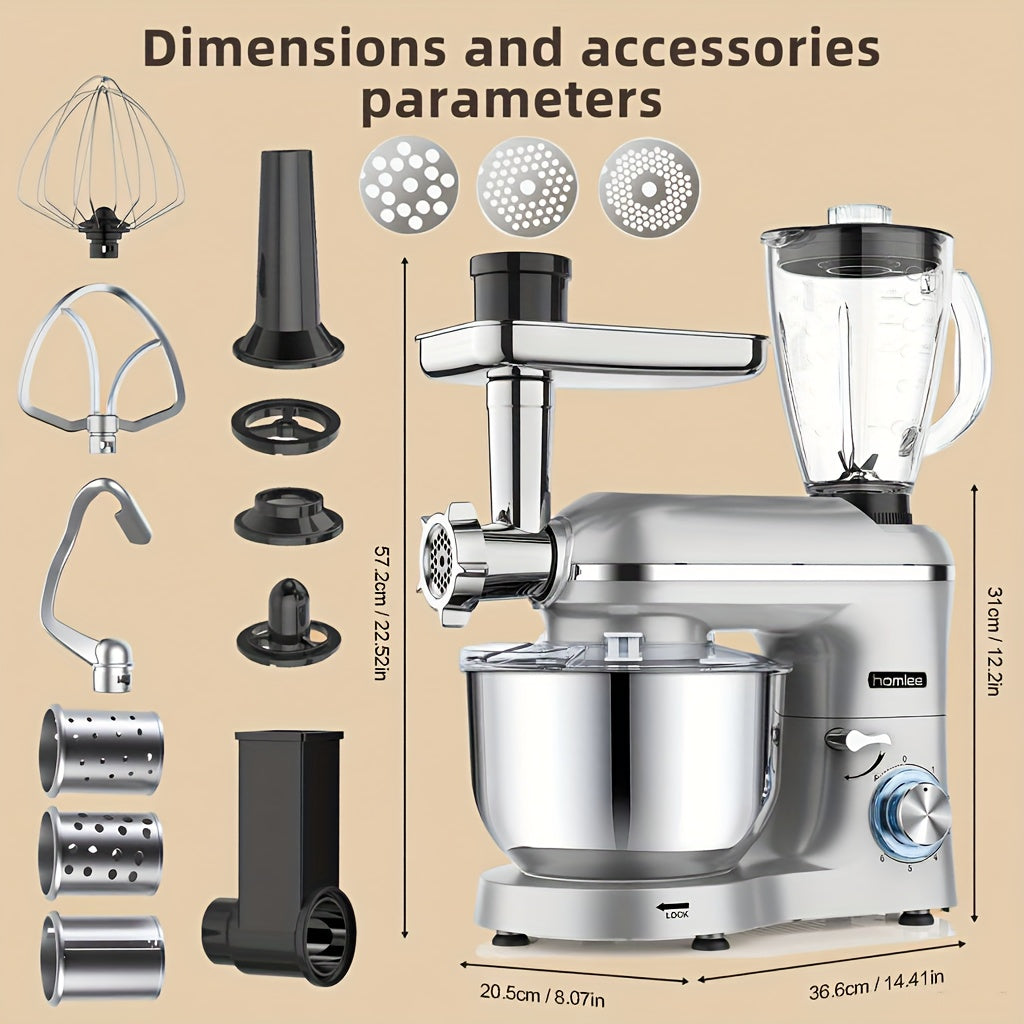 Keukenmachine – Keukenmixer – Keukenrobot – Foodprocessor – Blender – 2000W Motor – 5,5L RVS Mengkom