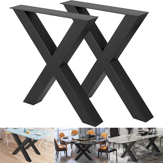 VEVOR Table Legs Metal Table Frame 720x760 mm 28.3 x 29.9 inches Stainless Steel Table Feet Black Easy Assembly Table Legs Metal Black
