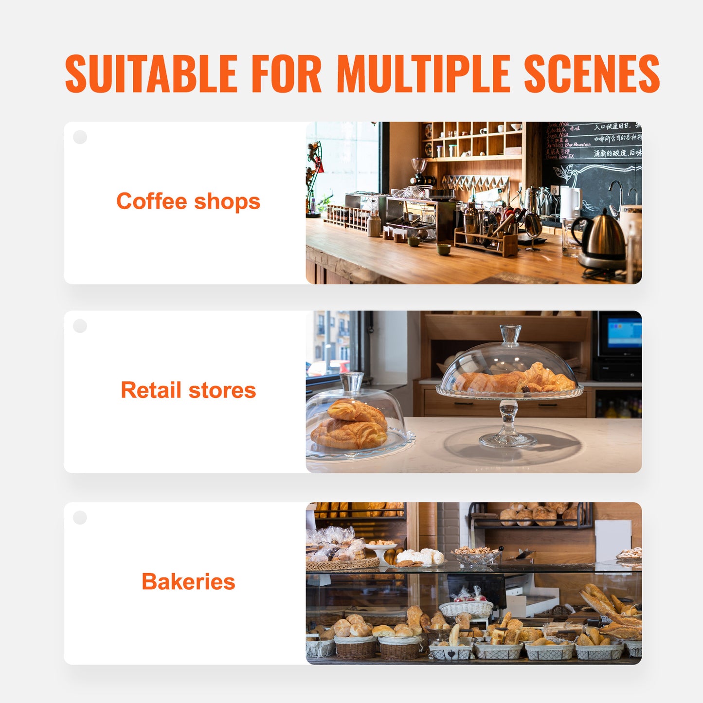 Displaycase Acryl – Gebaksvitrine – Snoepdispenser – Brooddisplay – Donutvitrine – 2 Etages Met Verwijderbare Trays – Roestvrijstalen Handgrepen