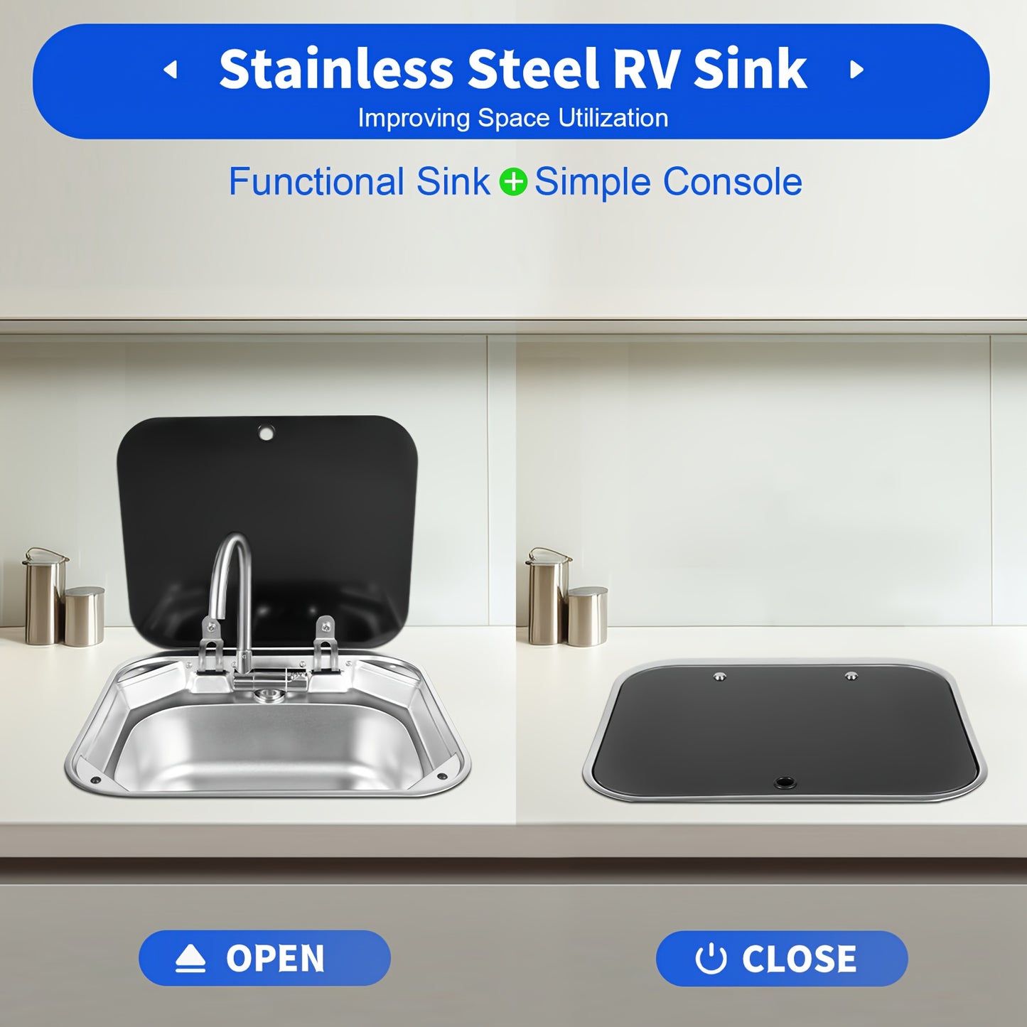 Roestvrijstalen Keukenspoelbak – Dubbele Kom Spoelbak – Keukenbak Met Afvoerkorf – Inbouw Spoelbak – Zwart – Compact Formaat – 304 RVS Duurzaam
