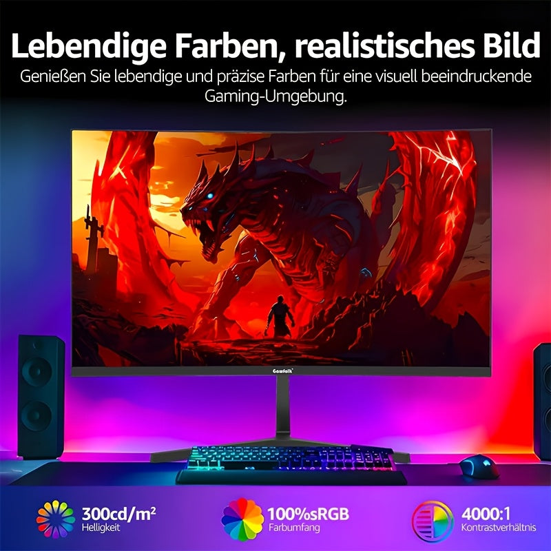 27-inch Curved Gaming Monitor – PC Monitor – Computer Scherm – Gaming Display – Breedbeeld Monitor – 100Hz Refresh Rate – Frameloos 1800R Curved Design