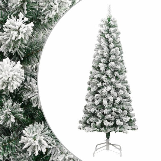 240cm Large Hinged Artificial Christmas Tree with Flocked Snow-Covered Branches - Heavy Base & Sturdy Stand, Easy Assembly, No Needed, Realistic Winter Wonderland Look for Home, Office, Hotel Lobby & Commercial Floor Decorati