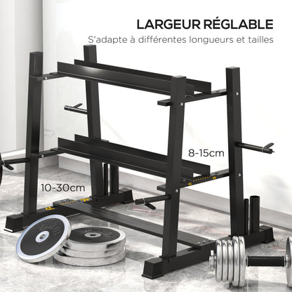 Halterschijfhouder – Dumbbell Stand – Halterrek – Gewichtenschijfhouder – Schijvenrek – Robuust Carbon Stalen Frame – Max. Draagvermogen 200 kg