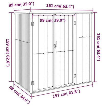 Tuinhuis – Tuinkast – Buitenschuur – Opslagkast – Gereedschapskast – Antraciet – Gegalvaniseerd Staal – 161x89x161 cm