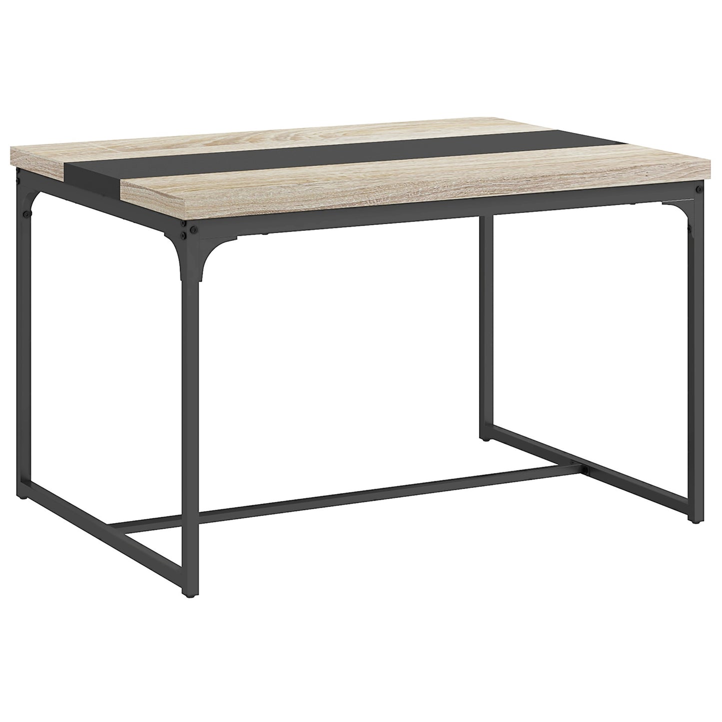 Industriële Eettafel – Tafel – Eetkamertafel – Keukentafel – Werktafel – Zwart Metaal en Hout – Geschikt voor 6 Personen – 120x89 cm