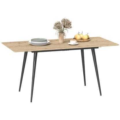 Uitklapbare Eettafel – Uitschuiftafel – Vouwtafel – Eetkamertafel – Tafel – Hardhout – Stalen Poten – Uitbreidbaar tot 160 cm – Geschikt voor 6-8 Personen