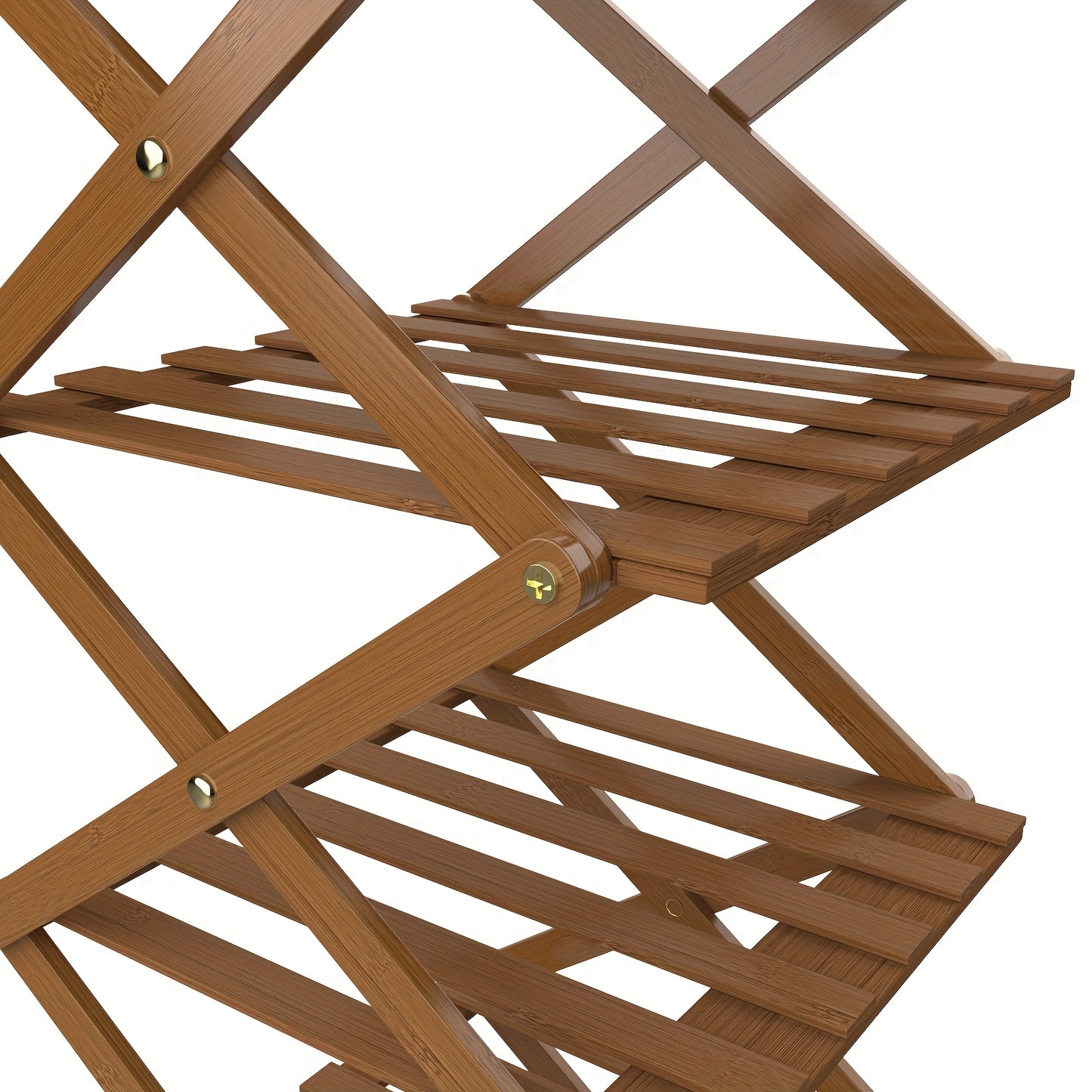 Schoenenrek – Schoenenkast – Schoenenopberger – Hal Organizer – Schoenenbank – 7 Lagen – Smal Verticaal Design – Bamboe & Kunststof – Vrijstaand Zonder Montage – 25x25x125 cm