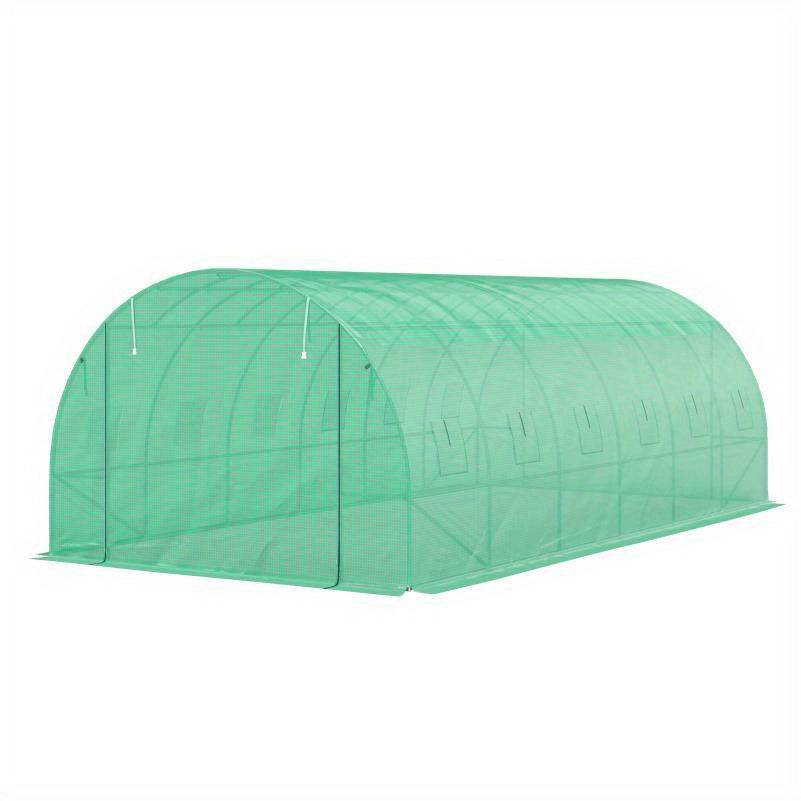Tomatenkas – Kweekkas – Foliekas – Groeibuis – Tuinkas – UV-bestendig Plastic – 12 Ventilatieramen & Oprolbare Deur – Inclusief Grondankers