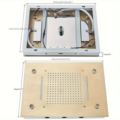 Thermostaatkraan – Thermostatische Douchekraan – Douchethermostaat – Mengkraan – Badkraan – Geborsteld Gouden Afwerking – Thermostatische Regeling – Muurmontage Zonder Elektriciteit