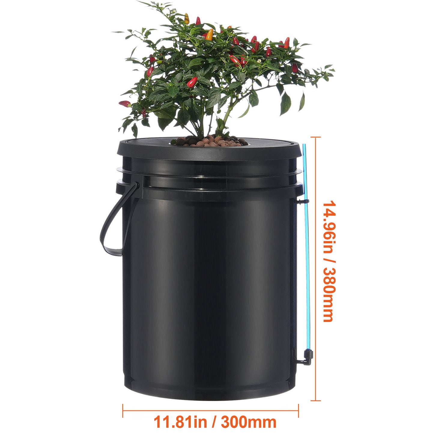 Deep Water Culture Hydrocultuursysteem – Hydroponisch Systeem – Plantenbakken – Hydrocultuur Kit – Groeisysteem – 4 x 19L PP Bakken – Krachtige Luchtpomp met Waterniveaumeter – Zwart