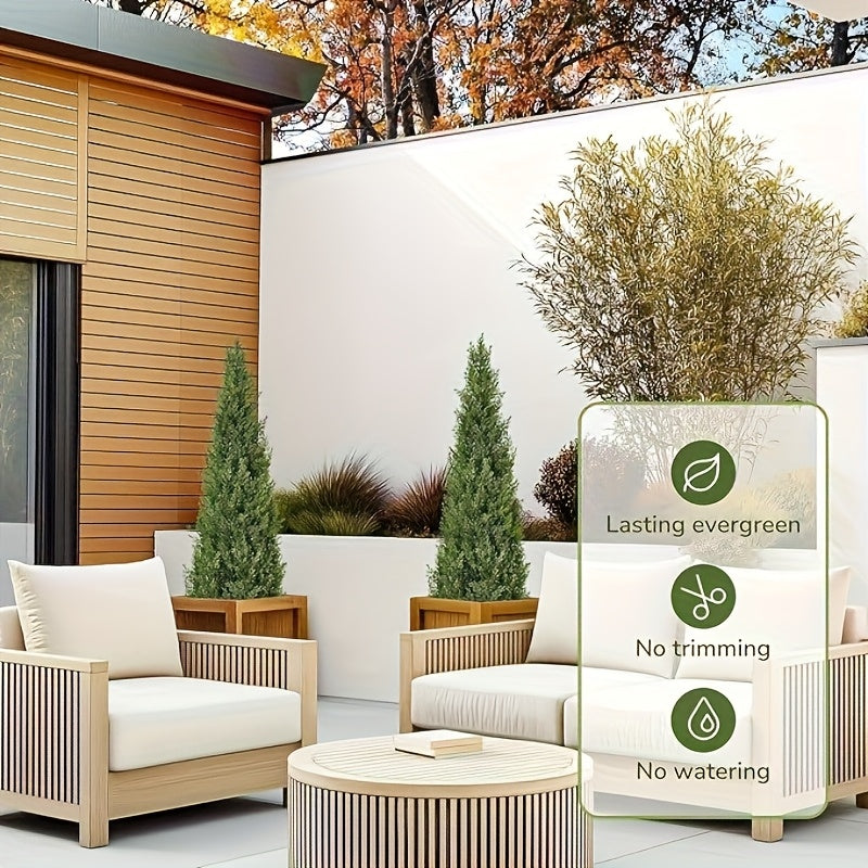 Kunstcipres – Kunstplanten – Nepbomen – Kunstbomen – Cipresbomen – Set Van 2 – 152,4 cm Hoog – UV Bestendig – Onderhoudsvrij