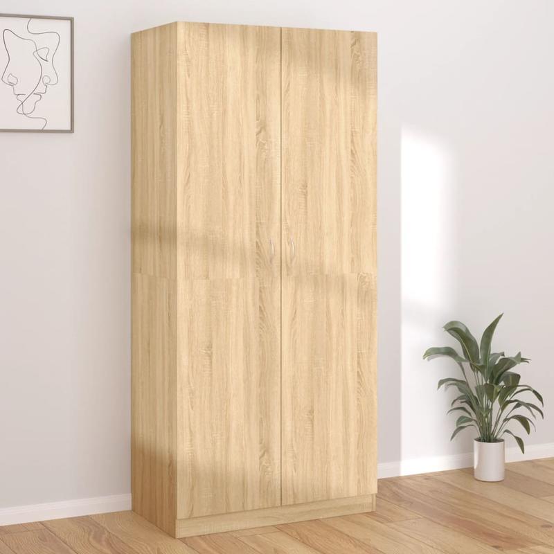 Staande Kledingkast – Kledingkast – Garderobekast – Opbergkast – Linnenkast – Modern Minimalistisch Design – Ruime Opbergruimte – Duurzaam Zacht Hout – Eenvoudige Montage – Variant Bruin