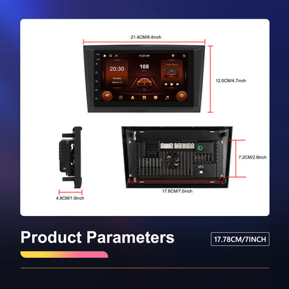 Android Auto Multimediasysteem – Autoradio – Touchscreen Navigatie – Draadloos CarPlay – Opel Compatible – 7 Inch HD Scherm – Inclusief AHD Achteruitrijcamera en Microfoon – Plug & Play Installatie