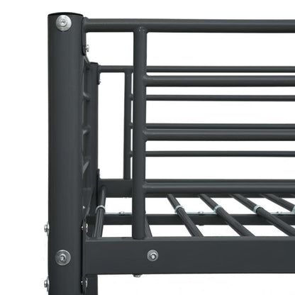 Stapelbed – Hoogslaper – Kinderbed – Twijfelaar – Bunkbed – Zwart Metalen Frame – 90x200 cm – Stevig & Ruimtebesparend