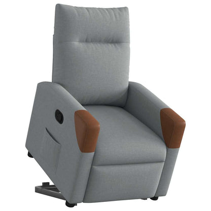 Sta-op Stoel – Elektrische Relaxstoel – Verstelbare Fauteuil – Comfortabele Zitstoel – Ergonomische Stoel Lichtgrijs – Elektrische Sta-op Functie – Verstelbaar Tot 135°