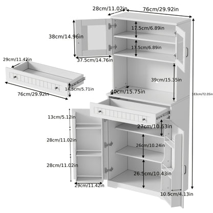 Keukenkastje – Keukenkast – Opbergkast – Kast – Keukenmeubel – Met 3 Lades – Open Planken – Hardhout & Metaal – 68,5 cm Hoog
