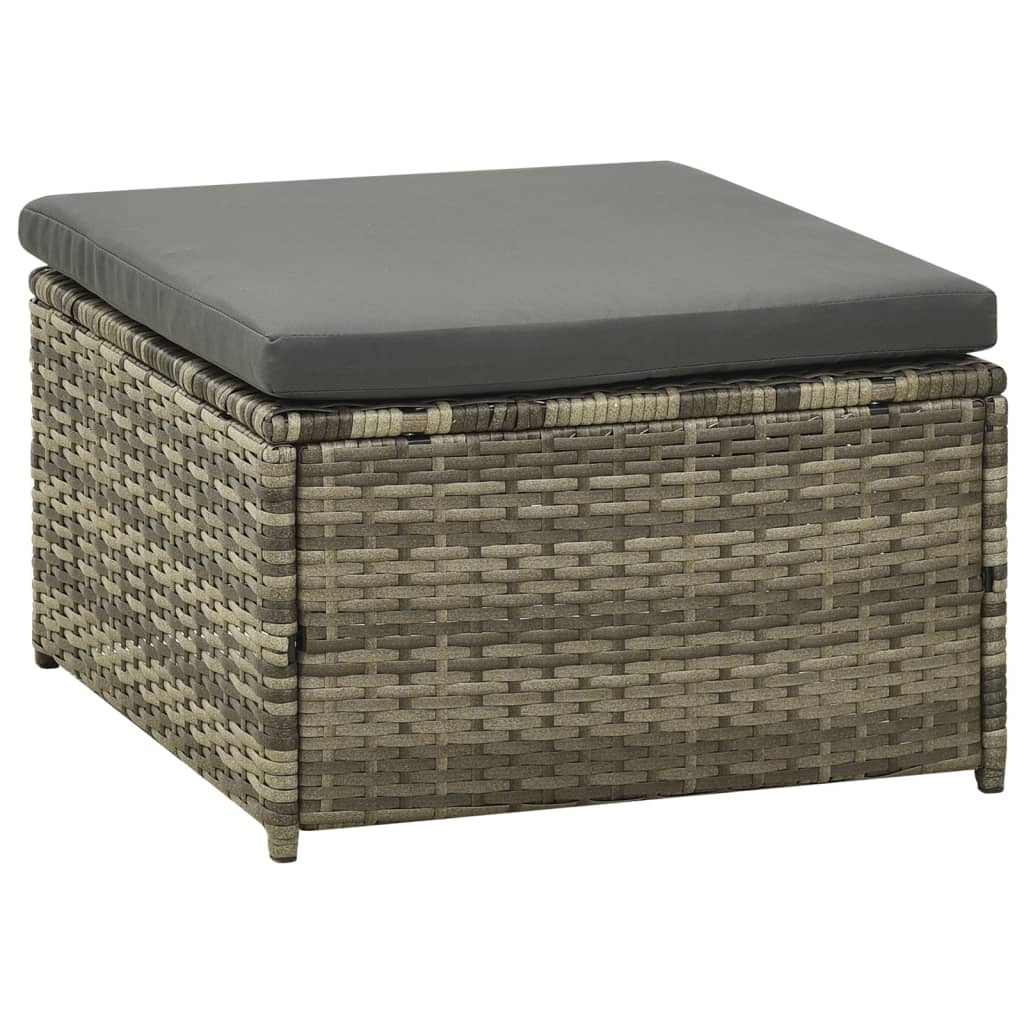 Loungeset – Tuinset – Zitgroep – Loungesofa – Balkonset – PE-Rattan – Waterafstotende Kussens – Poedergecoat Stalen Frame – Modern Grijs