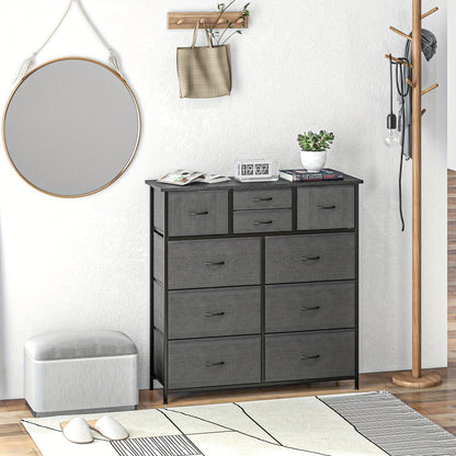 Ladeblok – Ladekast – Opbergkast – Rolcontainer – Archiefkast – Zwart Staal – 10 Lades – Compact & Gemakkelijk Te Monteren