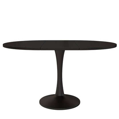 Uitklaptafel – Klaptafel – Vouwtafel – Eettafel – Uitschuifbare Tafel – Ovaal – Ruimtebesparend Design – Stevige Zwarte Basis