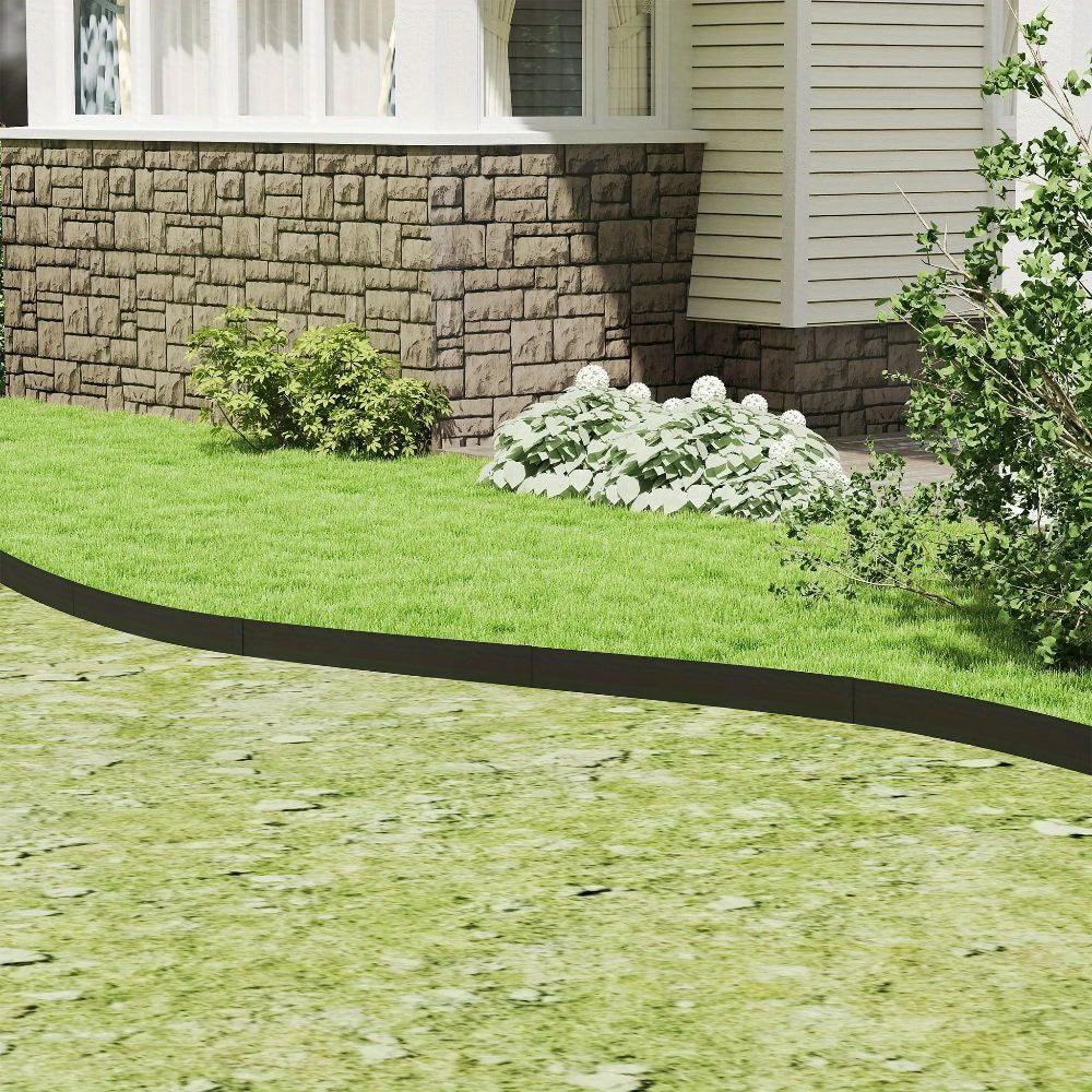 Metalen Tuinboord – Tuinafscheiding – Graskant – Bloemborder Rand – Borderafscheiding – Flexibel – 20 cm Hoog – Verzinkt Metaal – Gezaagde Randen – Set 10 Stuks (20x100 cm)