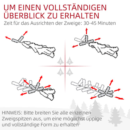 Kunstkerstboom – Nepkerstboom – Kerstboom Met Verlichting – LED Kerstboom – Sneeuwkerstboom – 180 Cm Hoog – Vuurvast Met Metaal
