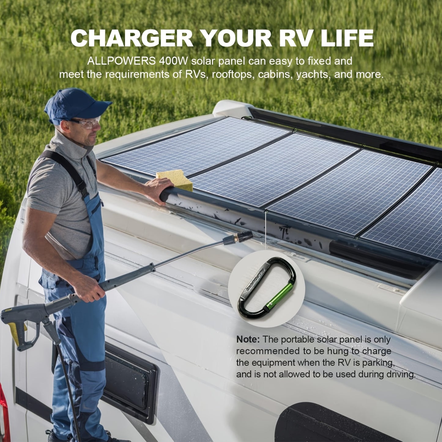 ALLPOWERS 400W/200W/100W Portable Solar Panel Featuring 36V+ Solar Output with XT60/DC Adapter for Power Stations, Solar Generators, Camping, Rvs, Boats, Emergency Power, And Outdoor Gardens.