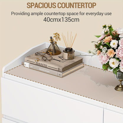 6-Ladenkast – Ladekast – Opbergkast – Dressoir – Kommode – Modern Wit – Hardhouten & Spaanplaat – 40x138x84 cm – 3,2 Kubieke Voet Inhoud