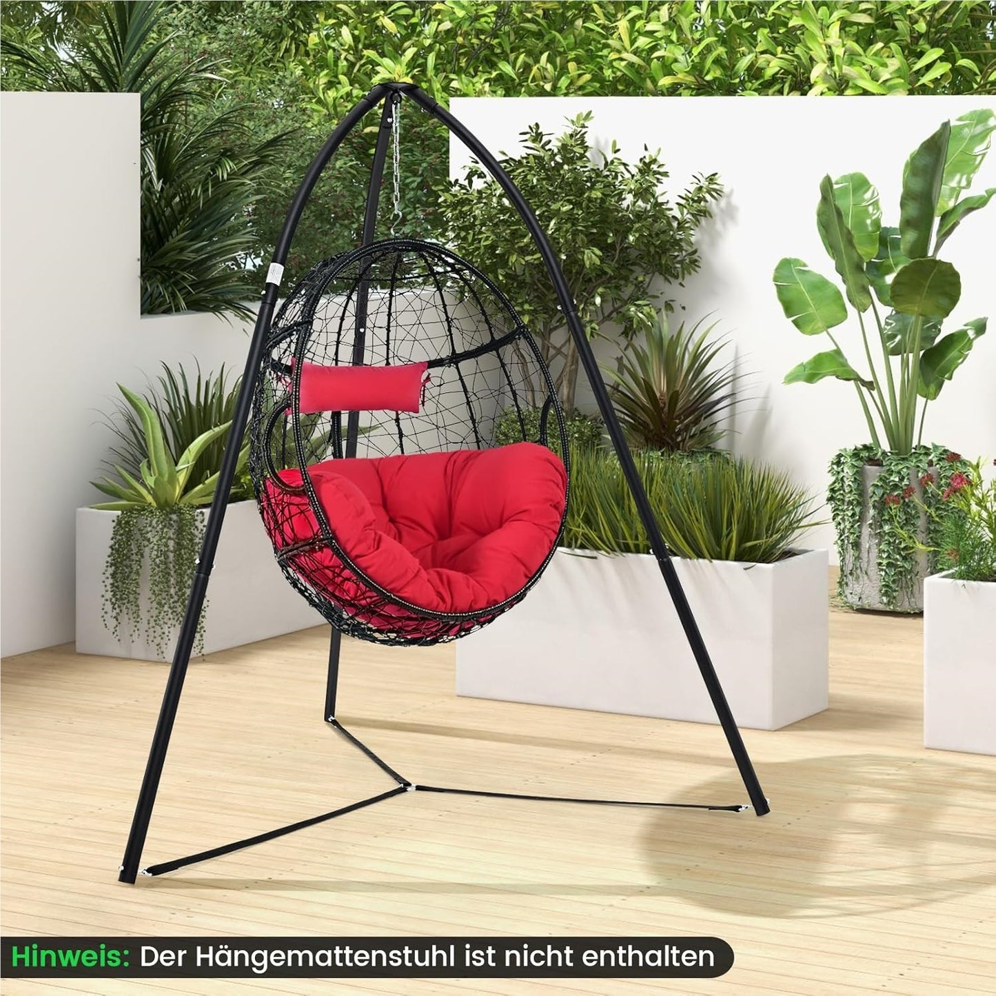 Hangstoel Standaard – Hangmat Standaard – Hangstoel Frame – Schommelstandaard – Relaxstoel Steun – Metalen Driepoot Basis – Draagkracht 200 kg – Weerbestendige Poedercoating