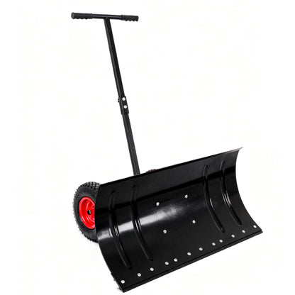 Sneeuwschuiver – Sneeuwschep – Sneeuwruimer – Bladschep – Winterschep – Met Wielen – 5-stand Hoogte Verstelbaar – Extra Brede 74 cm Schep – Metalen Constructie